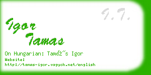 igor tamas business card
